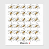 Transparante of witte realistische Honingbij in de Sticker (Vel)