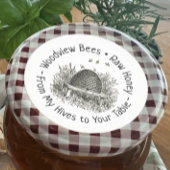 Transparante of witte Skep & Bijen Honey Deksel La Sticker