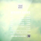 Transparante openingstijden met QR-code Raamsticker (Vel 3)