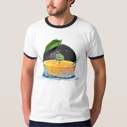Transparante Oranje kunst T-shirt (Voorkant)