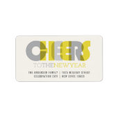 Transparante pleidooien voor de nieuwjaarsfeestdag etiket (Voorkant)