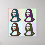 Transparante Pop Art Mona Lisa Canvas<br><div class="desc">Transparante Pop Kunst Mona Lisa of La Gioconda,  door Leonardo Da Vinci,  met rode lippen en groene ogen in oude posterstijl</div>