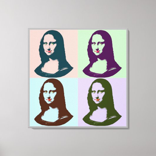 Transparante Pop Art Mona Lisa Canvas (Voorkant)