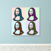 Transparante Pop Art Mona Lisa Canvas (Insitu (Houten vloer))