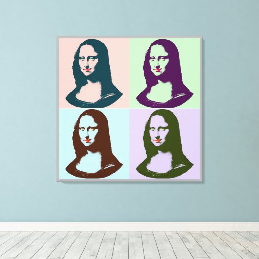 Transparante Pop Art Mona Lisa Canvas (Insitu (Houten vloer))