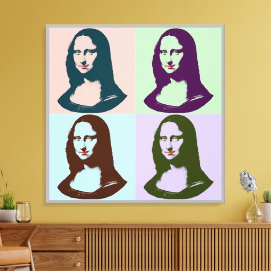 Transparante Pop Art Mona Lisa Canvas (Insitu (Woonkamer))