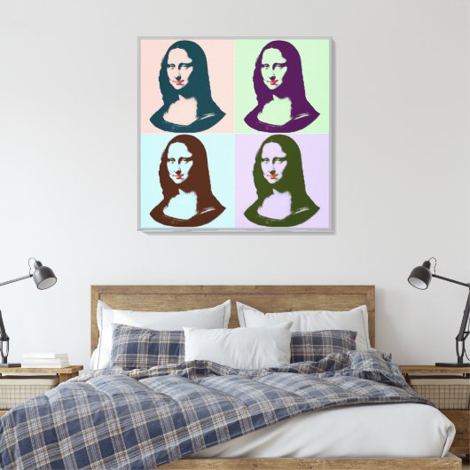 Transparante Pop Art Mona Lisa Canvas (Insitu (Slaapkamer))