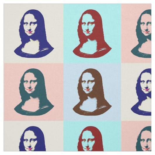 Transparante Pop Art Mona Lisa Fabric Stof (Swatch)