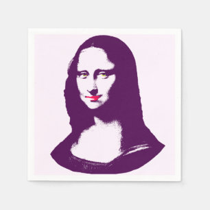 Transparante Pop Art Mona Lisa Napkins Servetten