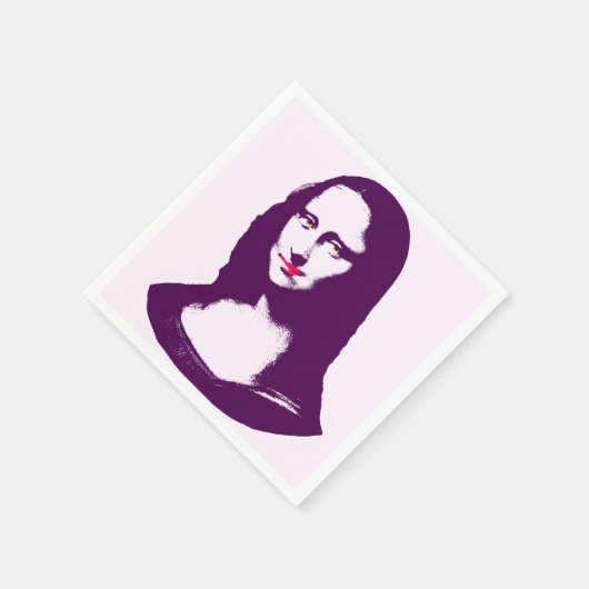 Transparante Pop Art Mona Lisa Napkins Servetten (Hoek)