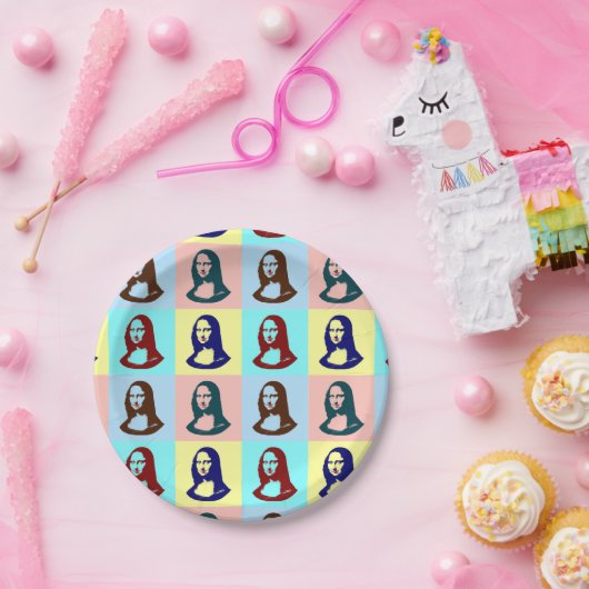 Transparante Pop Art Mona Lisa Paper Bord (Feest)