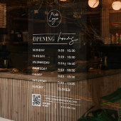 Transparante QR-code openingsuren zakelijk logo Raamsticker