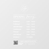 Transparante QR-code openingsuren zakelijk logo Raamsticker (Vel)