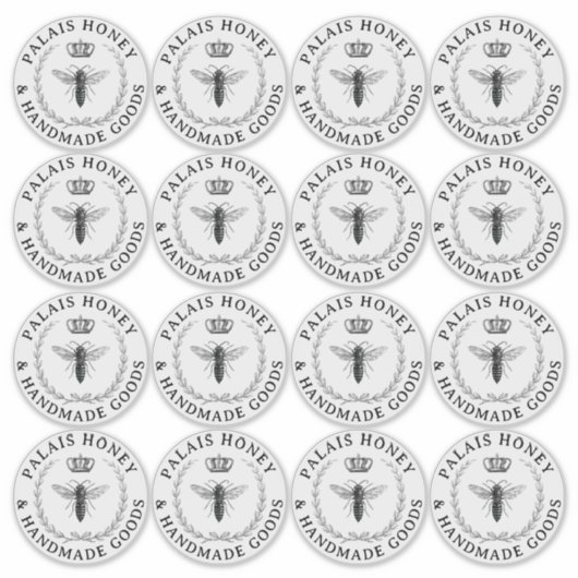 Transparante Queen Bee Apiary Product Logo Honing Sticker (Voorkant)