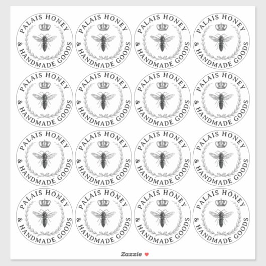 Transparante Queen Bee Apiary Product Logo Honing Sticker (Vel)