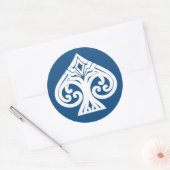 Transparante randloze Art Deco Ace van schoppen Ronde Sticker (Envelop)
