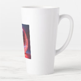 Transparante reflecterende rode bol met sterverlic latte mok