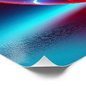 Transparante reflecterende rode globe met sterrene perfect poster (Hoek)