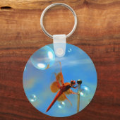 Transparante rode dragonfly sleutelhanger (Voorkant)