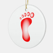 Transparante rode voet keramisch ornament (Links)