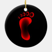 Transparante rode voet keramisch ornament (Achterkant)