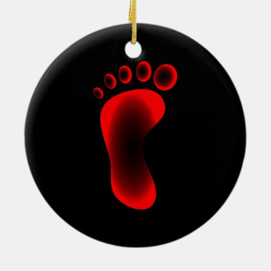 Transparante rode voet keramisch ornament (Achterkant)