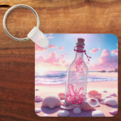 Transparante romantische drijvende fles sleutelhanger (Voorkant)