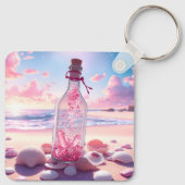 Transparante romantische drijvende fles sleutelhanger (Achterkant)