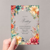 Transparante romantische Mexicaanse Fiesta Floral  Acryl Uitnodigingen (Insitu (Draagbaar))