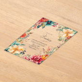 Transparante romantische Mexicaanse Fiesta Floral  Acryl Uitnodigingen (Laagn)