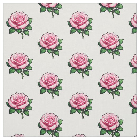 Transparante roze rozenbloem stof (Swatch)