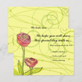 Transparante Rozen Kaart Mitzvah Reply (Voorkant / Achterkant)