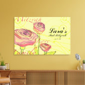 TRANSPARANTE ROZEN met Mitzvah melden zich aan boo Canvas Afdruk (Insitu (Woonkamer))