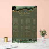 Transparante Sage Green Gold Agaat prijslijst Acryl Bord (Huwelijk)