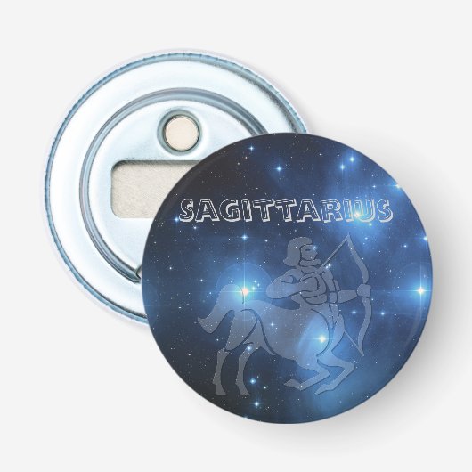 Transparante Sagittarius Button Flesopener (Voorkant)
