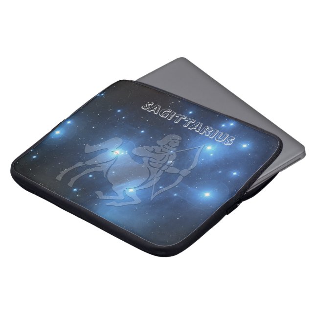 Transparante Sagittarius Laptop Sleeve (Voorkant top)