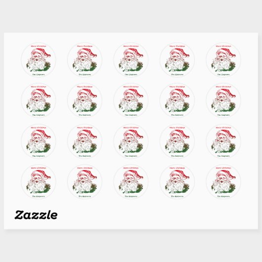 Transparante Santa Christmas Envelope Sticker (Vel)