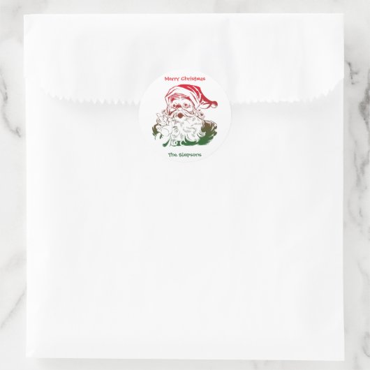 Transparante Santa Christmas Envelope Sticker (Tas)