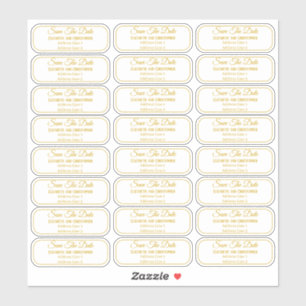 Transparante Save The Date Gouden Retouradres Sticker