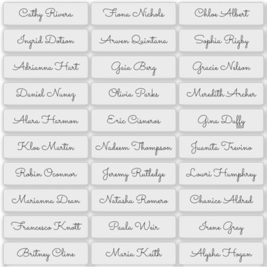 Transparante schattige de namen van de manuscriptg sticker (Voorkant)