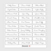 Transparante schattige de namen van de manuscriptg sticker (Vel)