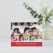 Transparante seizoensgroeten in rood feestdagenkaart (Staand voorkant)