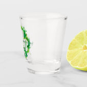 Transparante Shamrock met Spletters voor groene ve Shot Glas (Rechts)