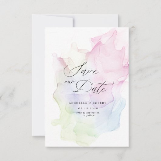 Transparante Silk Elegant Sla de datum Kaart op (Voorkant)