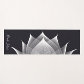 Transparante Sjabloon van Lotus Black en White Flo Yogamat (Voorkant (horizontaal))