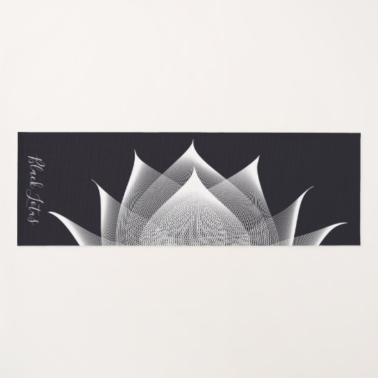 Transparante Sjabloon van Lotus Black en White Flo Yogamat (Voorkant (horizontaal))