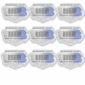 Transparante sojakaars Labels Blauw Zilveren Borst (Voorkant)