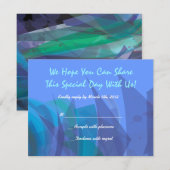 Transparante Star Bat Bar Mitzvah antwoordkaart bl RSVP Kaartje (Voorkant / Achterkant)