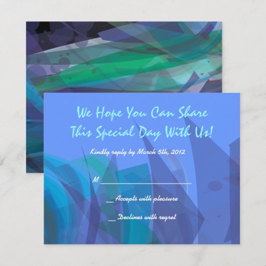 Transparante Star Bat Bar Mitzvah antwoordkaart bl RSVP Kaartje (Voorkant / Achterkant)