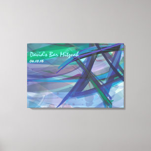 TRANSPARANTE STAR Bat Bar Mitzvah Sign-In Board Canvas Afdruk